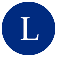 A blue circle with the letter l in it.